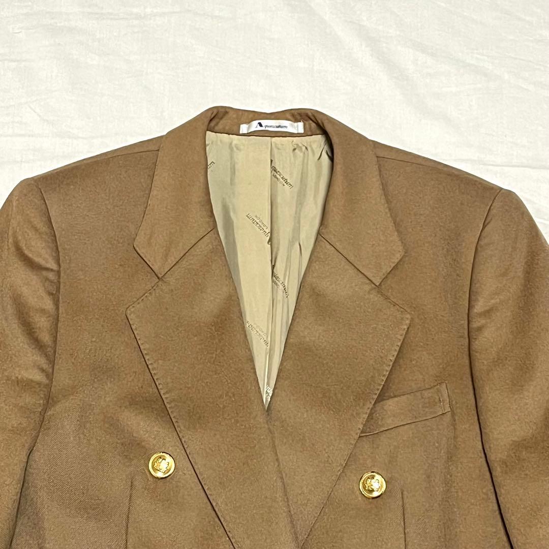 【カシミヤ100%】アクアスキュータム　ダブルテーラードジャケット　金ボタン　M