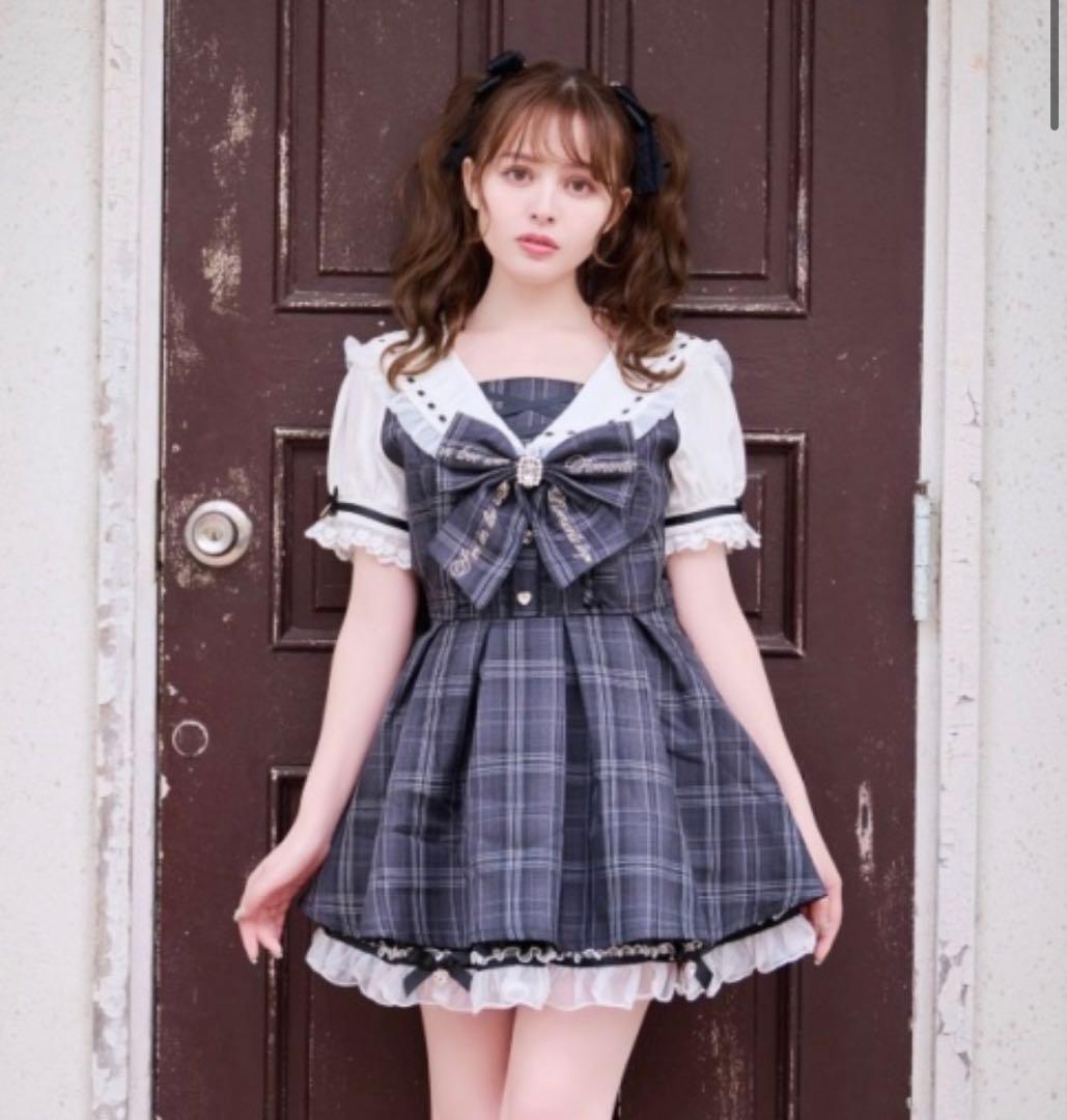 リズリサチェックセーラーセットアップ