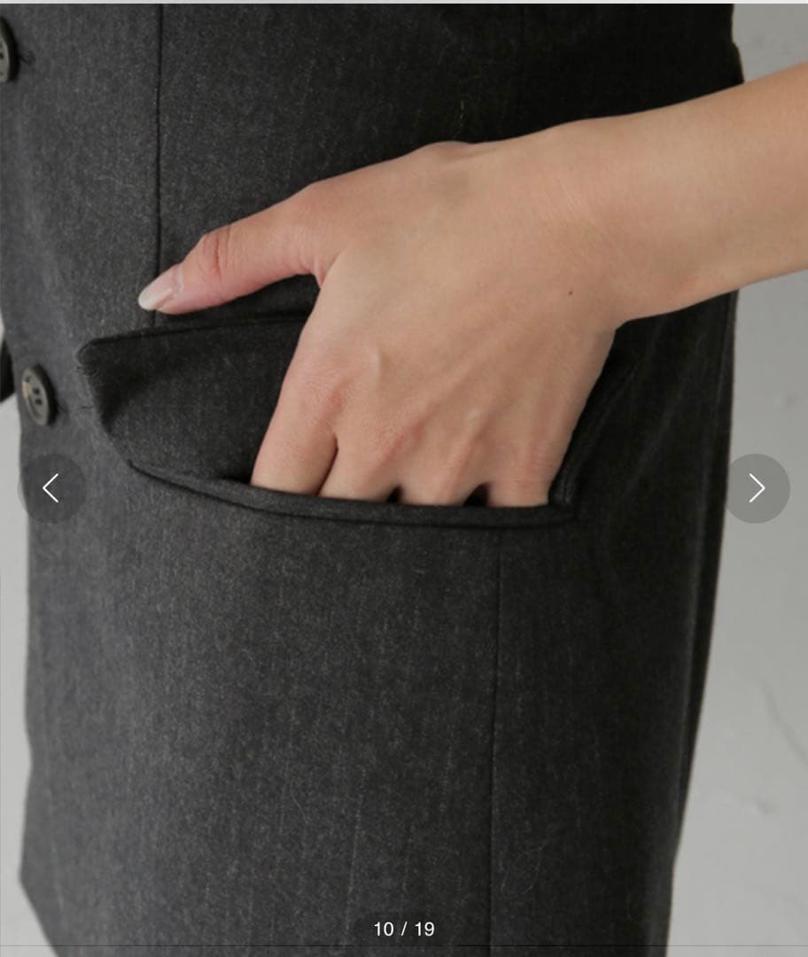 専用 INSCRIRE Wool Gabardine Transfrom Sk