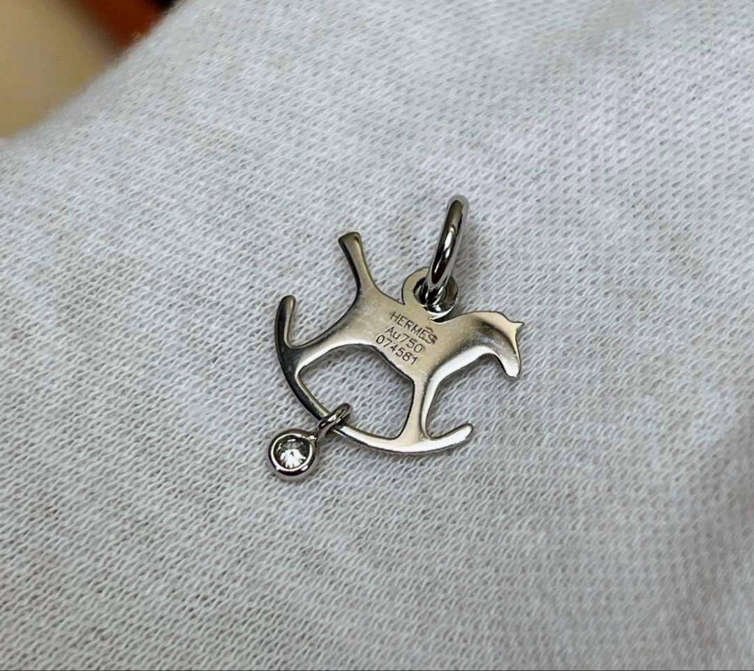 ❝極美品❞ エルメス ダダ ペンダント ネックレス ホワイトゴールド 1Pダイヤ