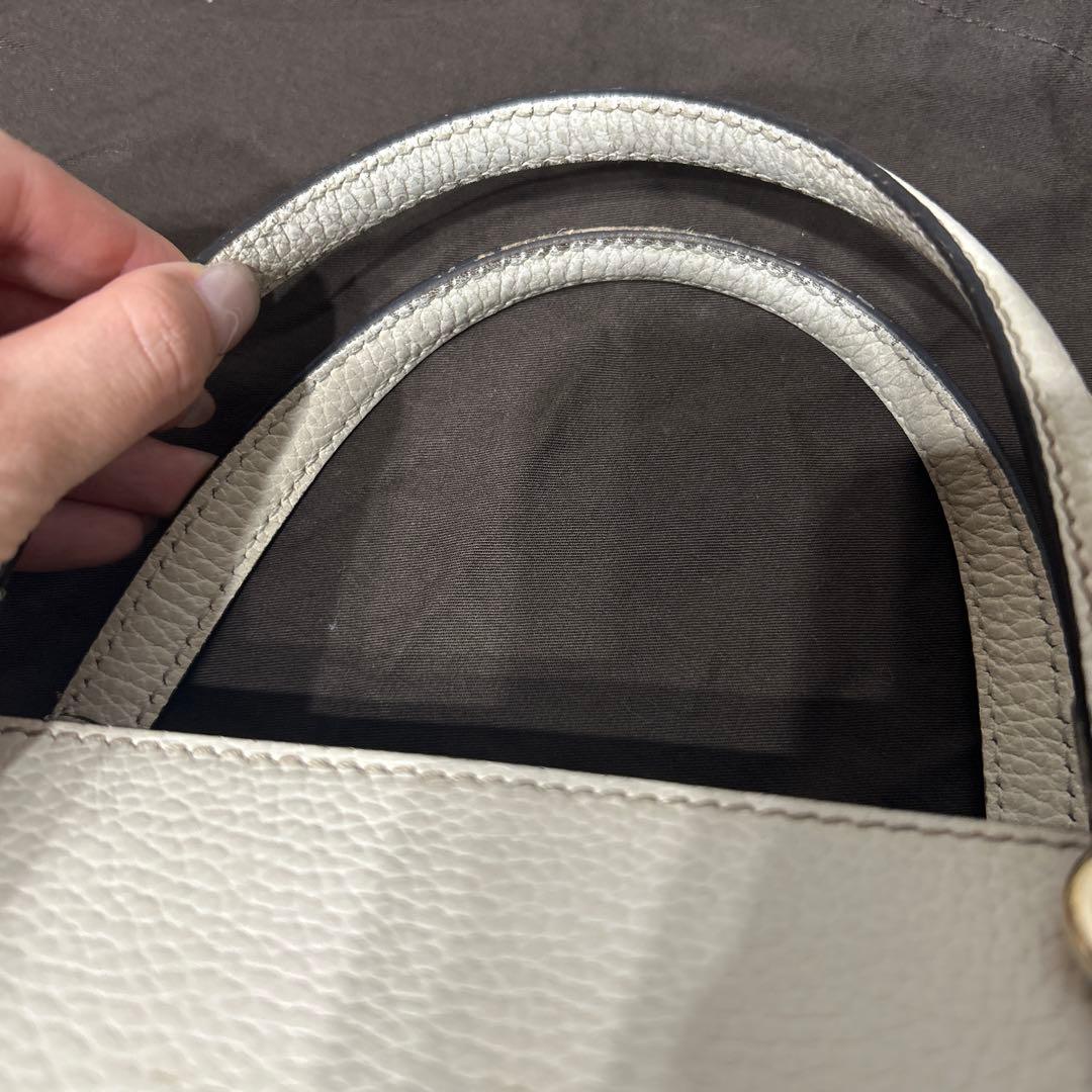 ※ルドルフ様※【GUCCI 】ホワイトレザーハンドバッグ
