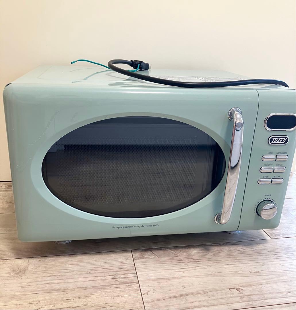 Toffy 電子レンジ 2021年製 ペールアクア ラドンナ 取説付 元箱なし
