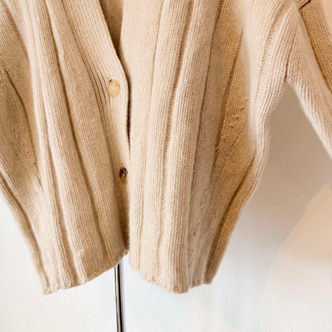 美品★定価4.2万円★ ジェーンスミス★ウールカシミアワイドリブカーディガン