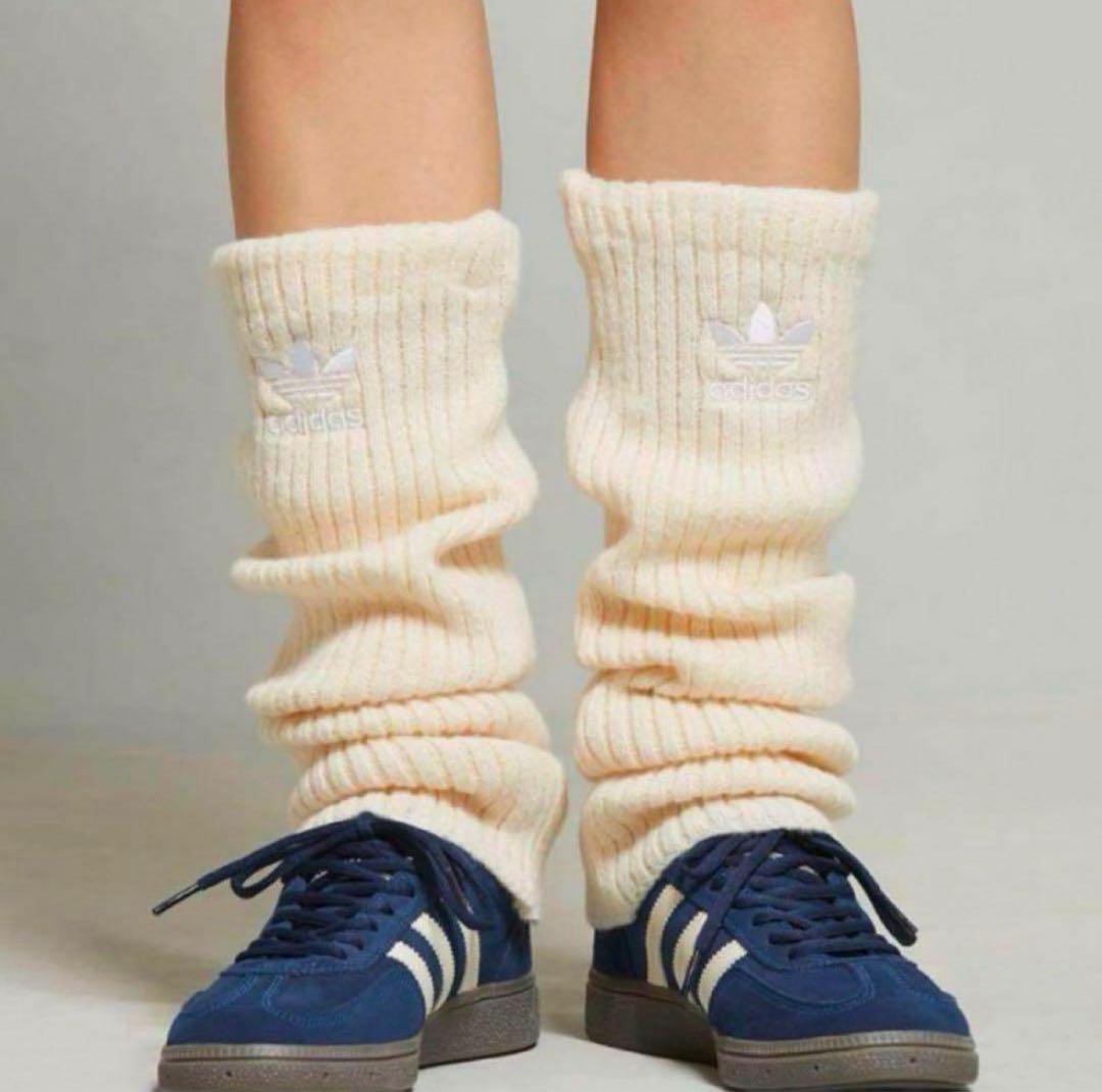 adidas リブ編み　レッグウォーマー2点セット