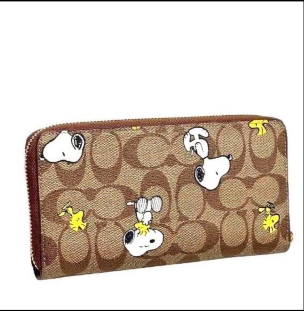 COACH 長財布 コーチ×ピーナッツ スヌーピーウッドストックシグネチャー
