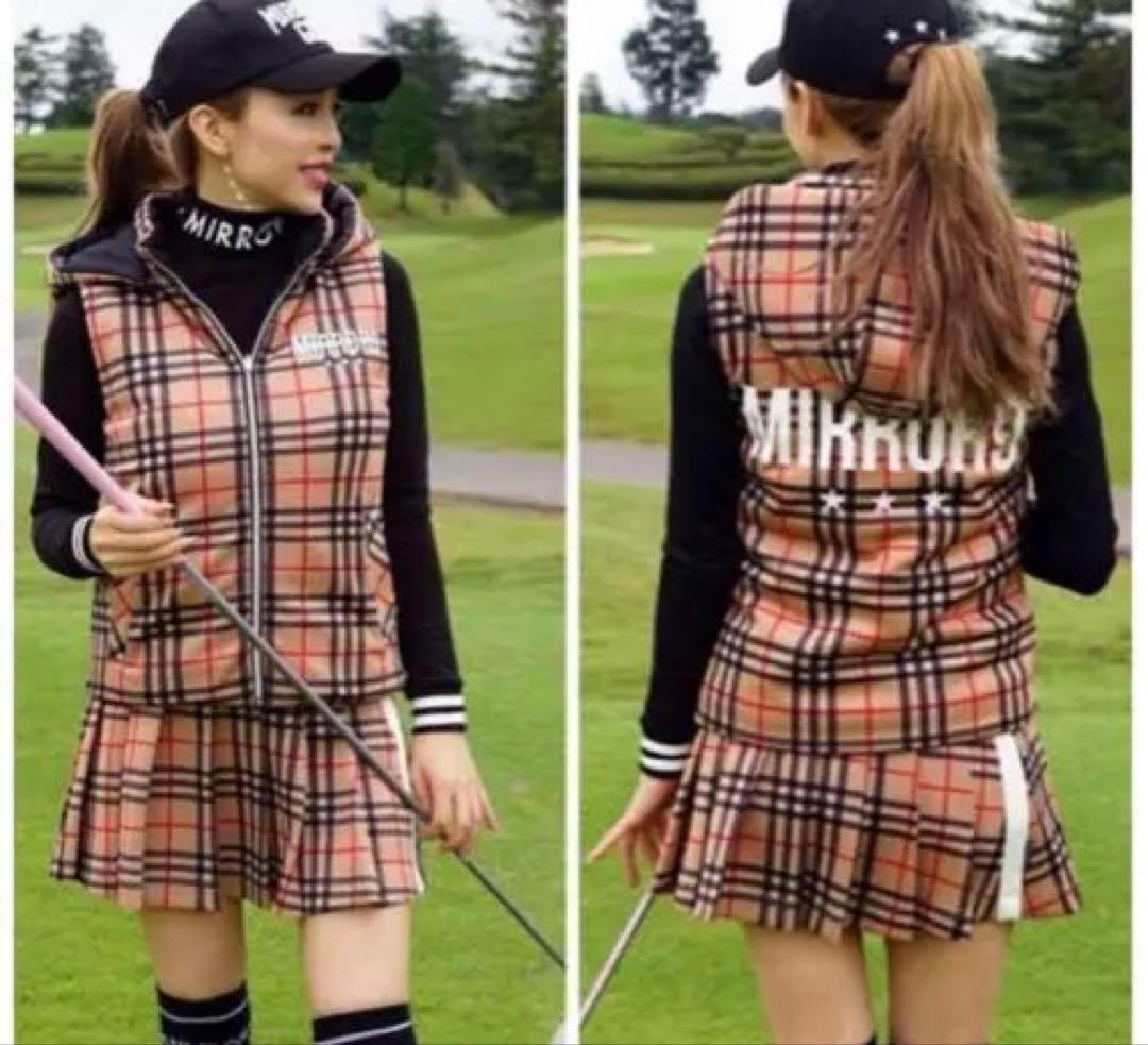 MIRROR9 ミラーナイン チェック ゴルフ ベストダウン リバーシブル