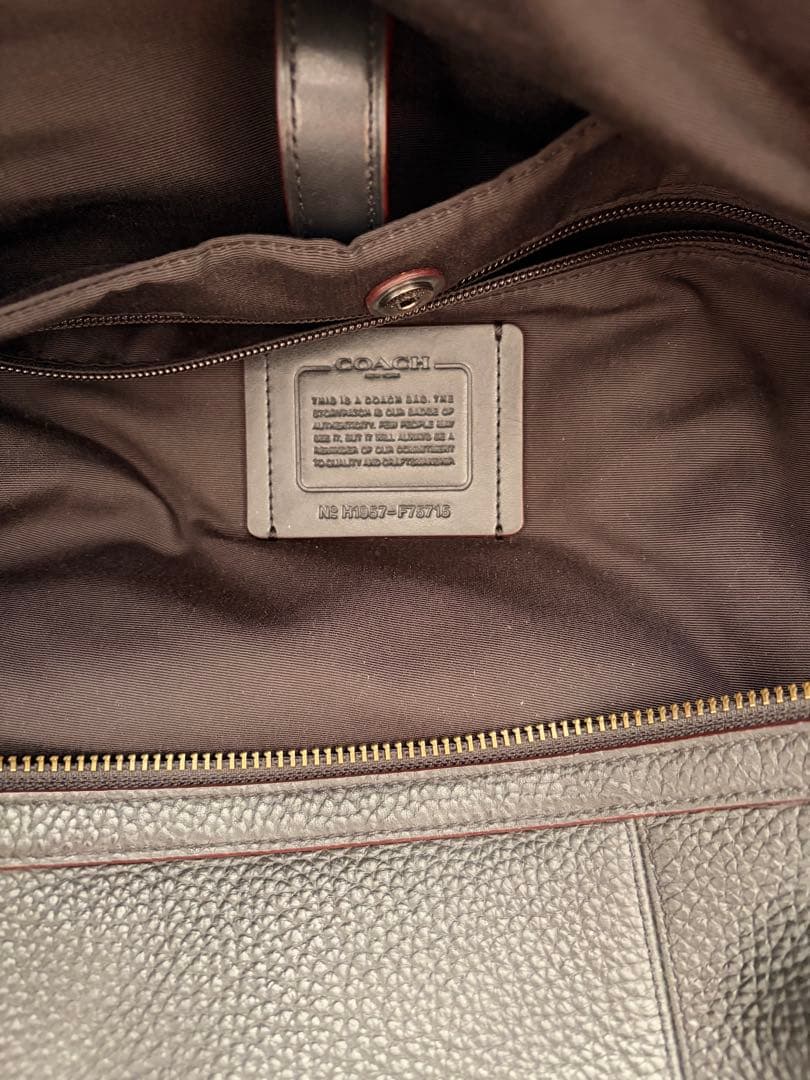 COACH ブラックレザー ボストンバッグ