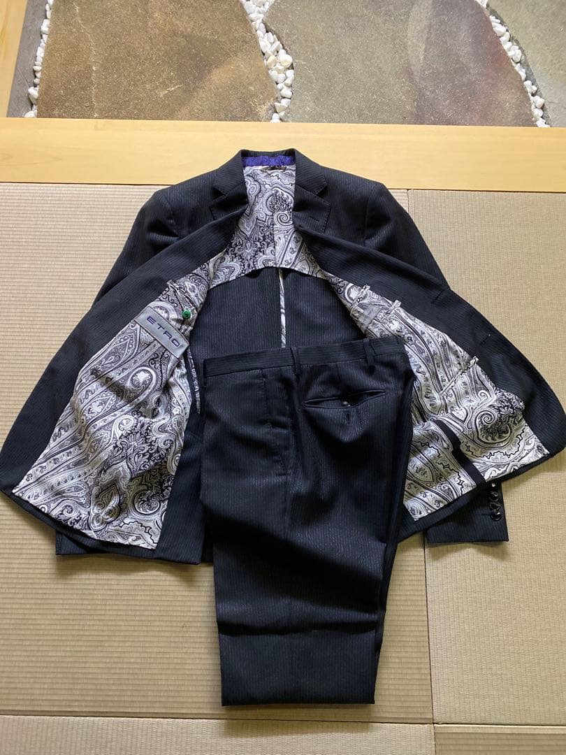 エトロストライプ柄ペイズリースーツセット46