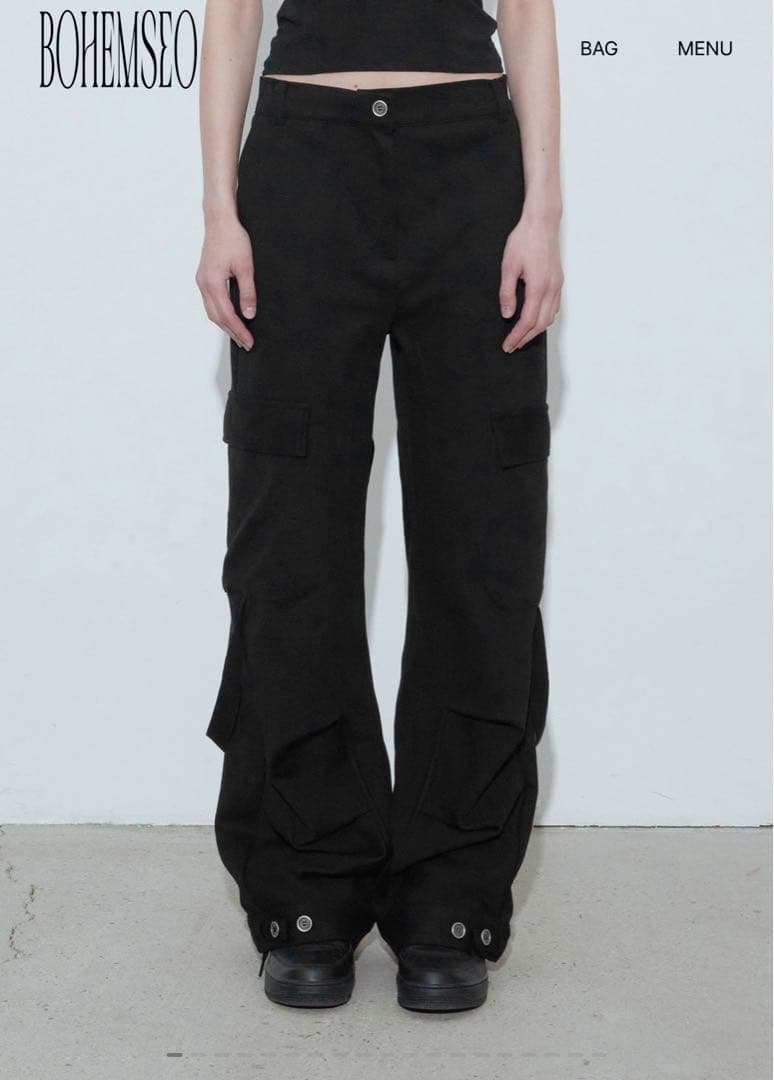 bohemian seoul ストラップカーゴスウェットパンツ