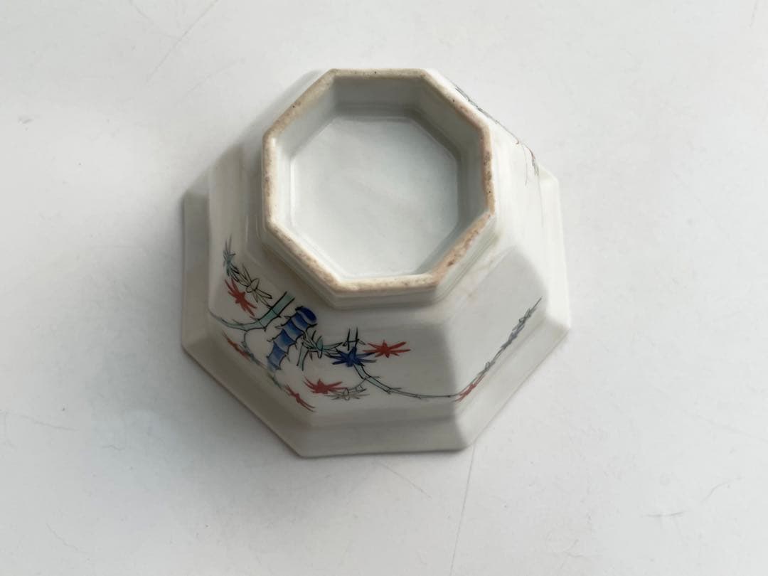 骨董　アンティーク　柿右衛門　竹に雀　八角　小鉢　向付　蕎麦猪口　カップ