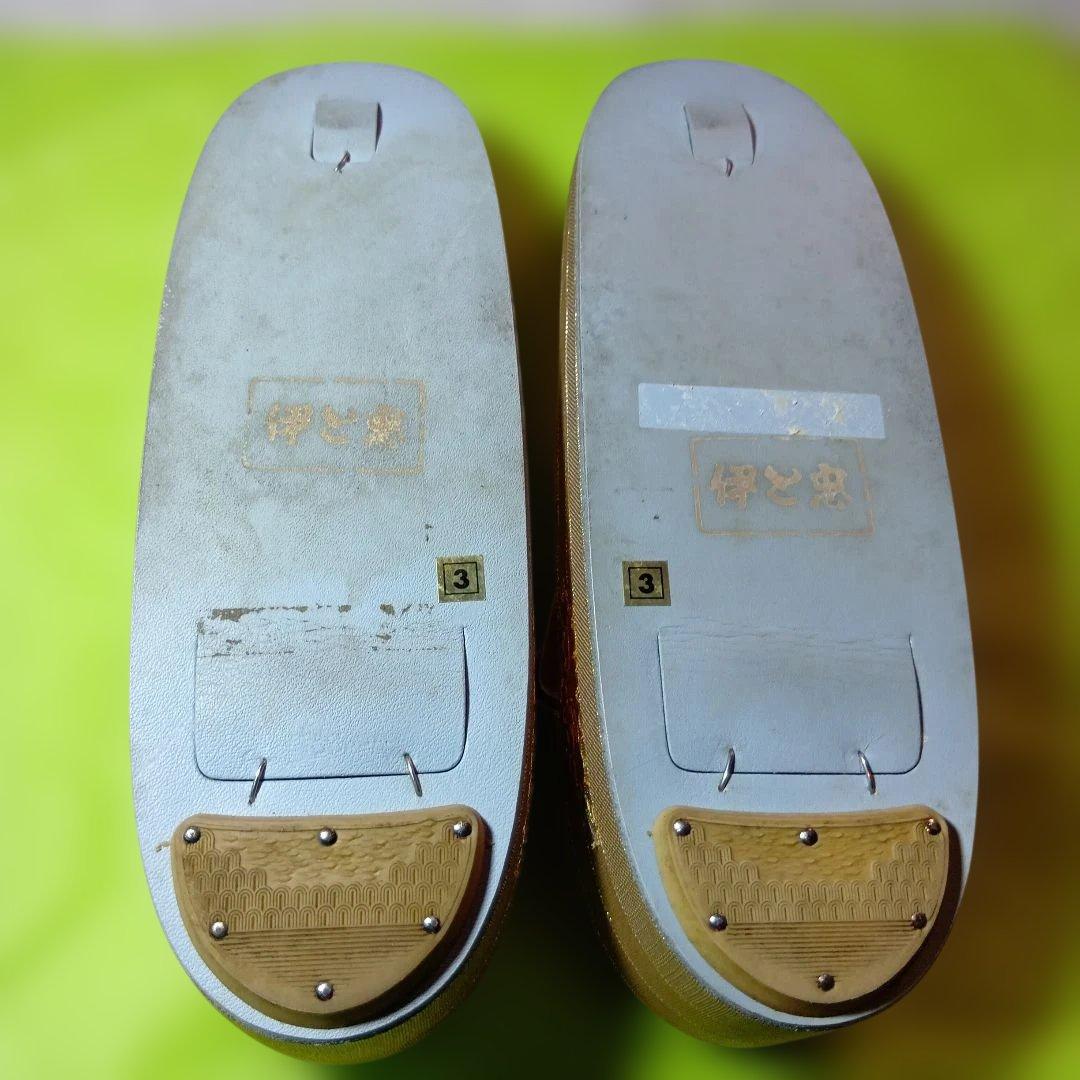 伊と忠　金色花柄刺繍和装用バッグと草履セット