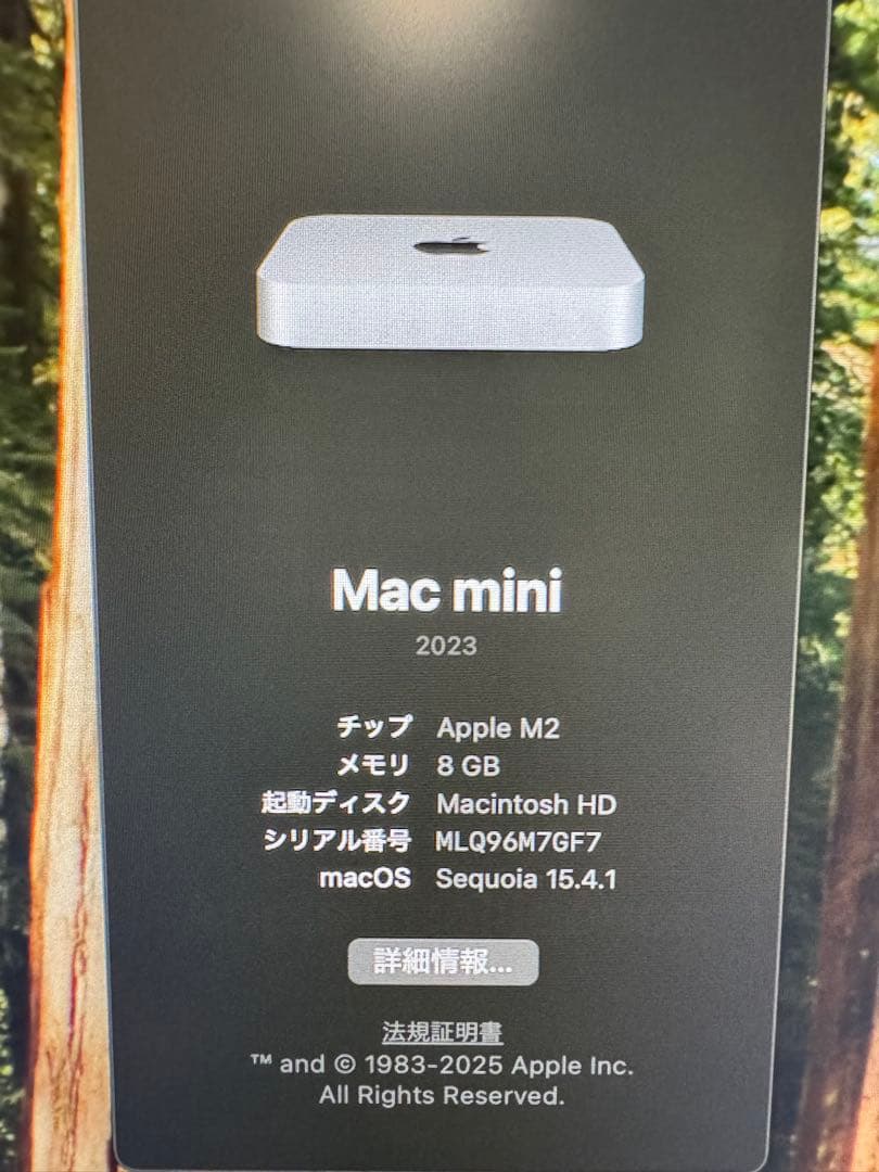 Mac mini M2 メモリー8GB ストレージ256GB スタンド付き