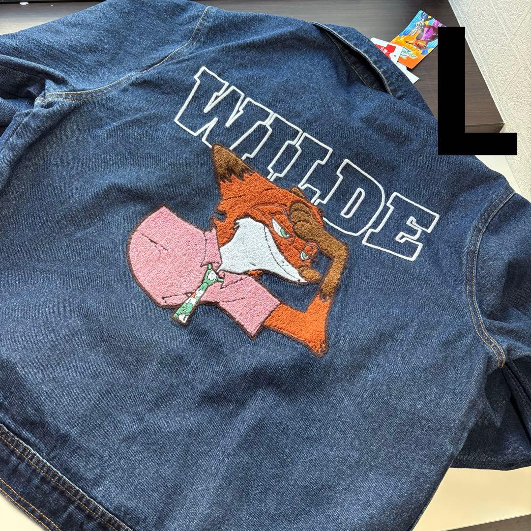 アベイル　ズートピア　ニック　サガラ刺繍　Gジャン　デニム　ディズニー　新品　L