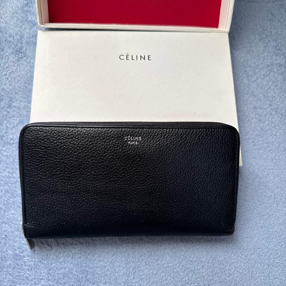 ✨正規品✨ セリーヌ CELINE 長財布 シボレザー　シルバー金具