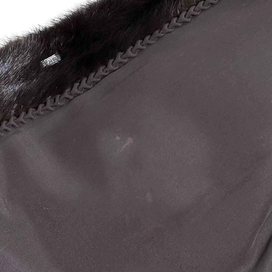 【新品】BLACK GRAMA ミンク ファーコート 毛皮 光沢 艶 着丈112