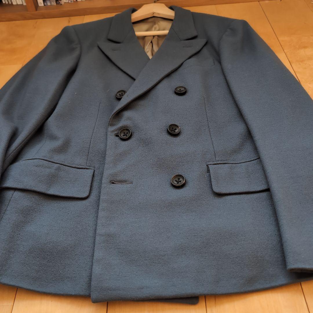 SCYE ウール ダブルブレスト スーツ ダスティブルー