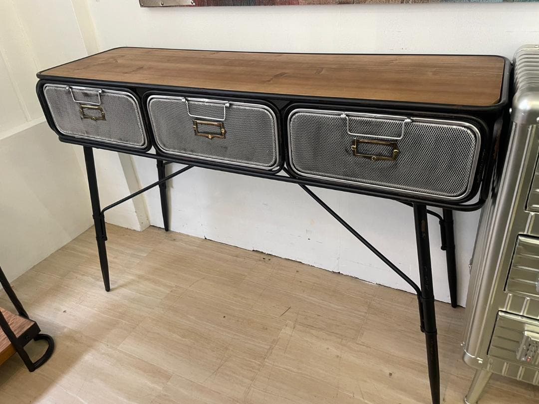 男前インテリア サイドテーブル テーブル コンソール デスク ヴィンテージ