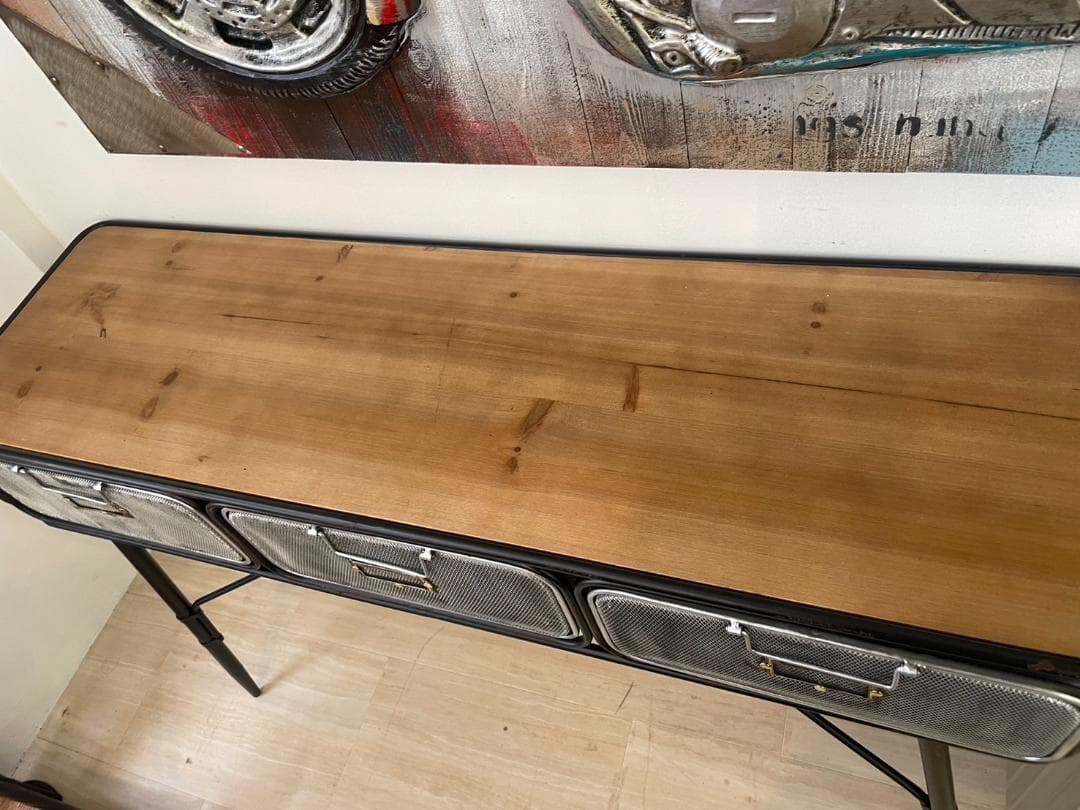 男前インテリア サイドテーブル テーブル コンソール デスク ヴィンテージ