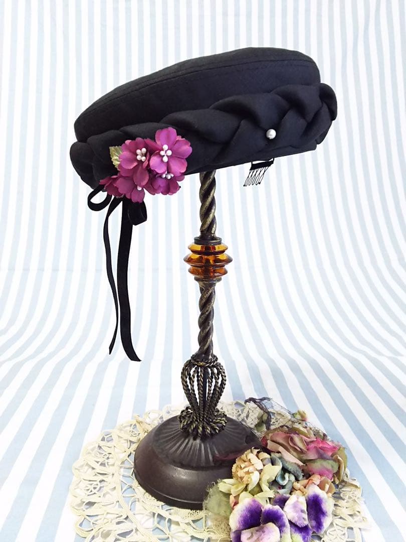 アノンハット 三つ編みベレー帽