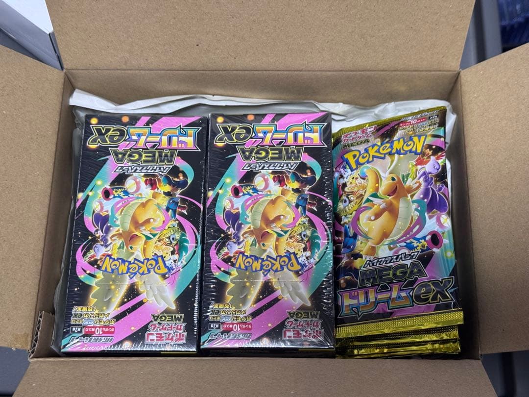 ポケモンカードMEGAドリームex 2BOXシュリンク付き箱無し1ボックス分