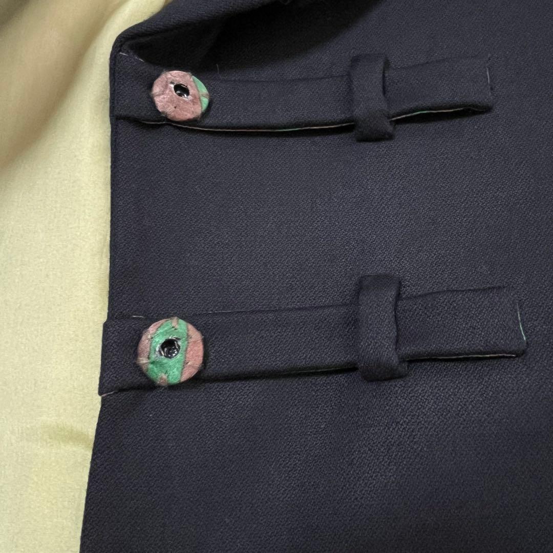 フランス製 クリスチャンラクロワ テーラードジャケット ウール 裏地シルク 黒