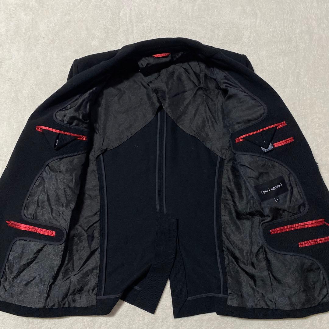 1PIU1UGUALE3 テーラードジャケット シングル チェック柄 黒