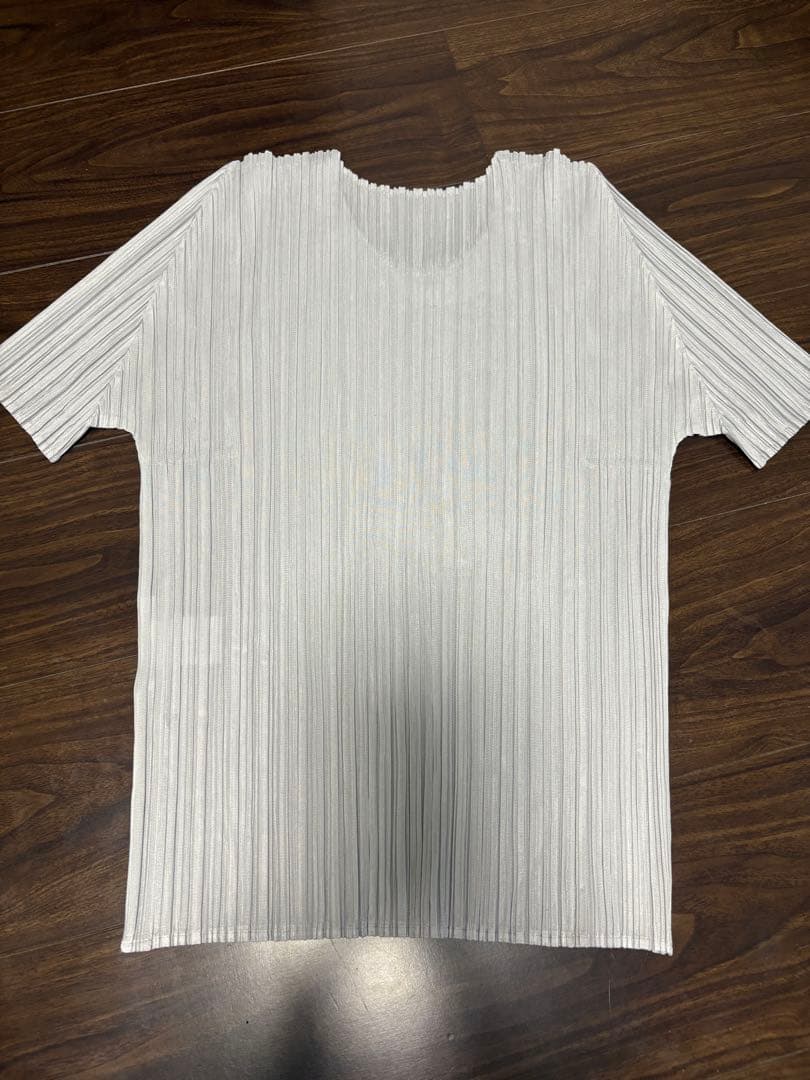 pleatsplease basics ライトグレー　半袖　トップス