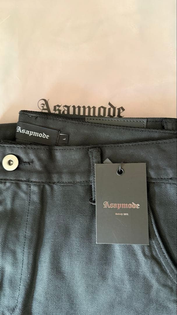 asapmode Stacked Oil Coating Pants フレア　L