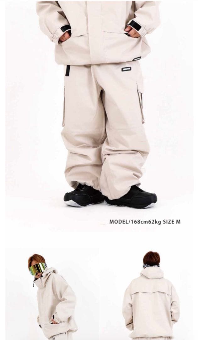 HIMANI スノーボード用カーゴパンツ ベージュ