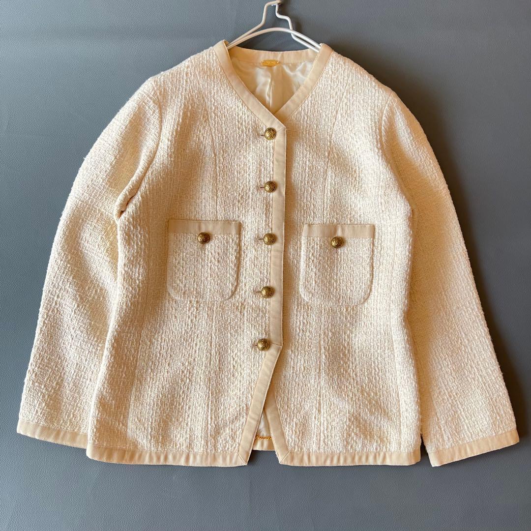 美品✨ドゥーズィエムクラス　tweed Vネック ジャケット　ツイードジャケット