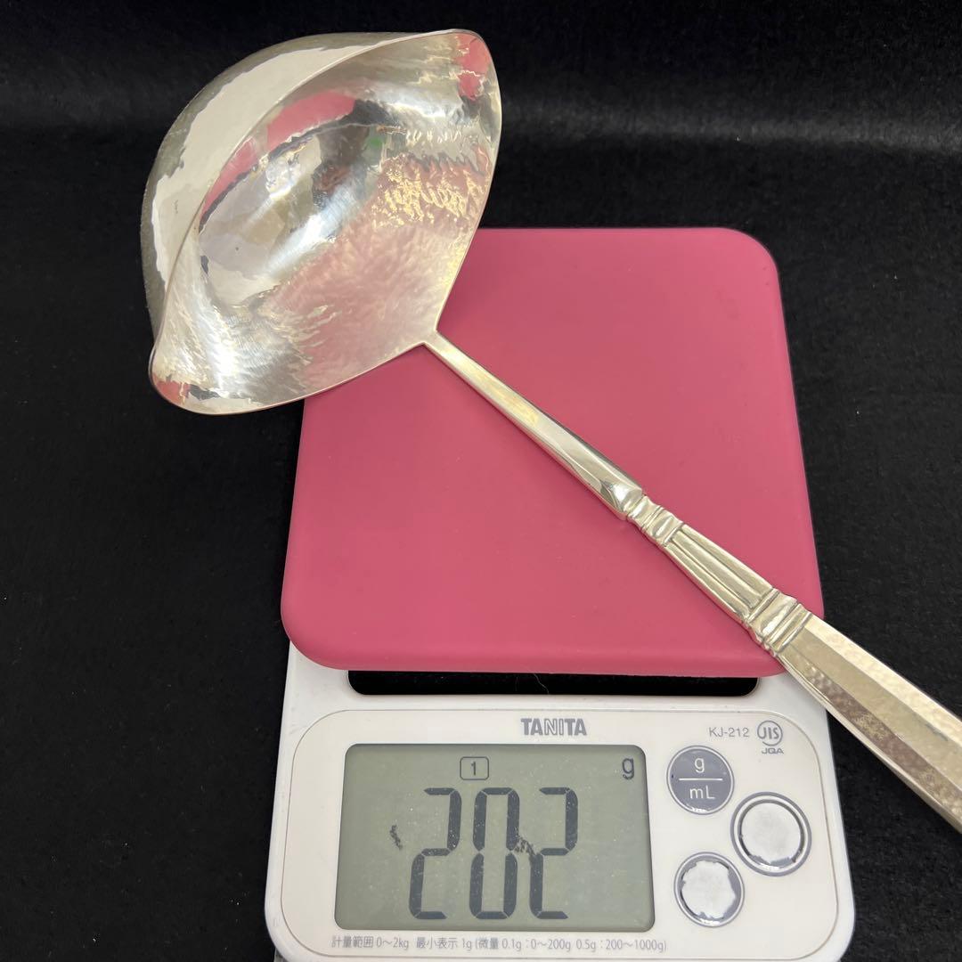 ジョージジェンセンエコーンsterling925特大グレービーレードル　202g