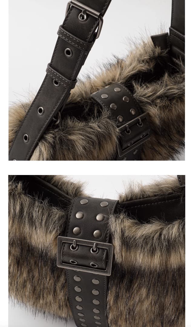 oinimiくまちゃん ふわふわ 腋下バッグ ワンショルダー 韓国カジュアル