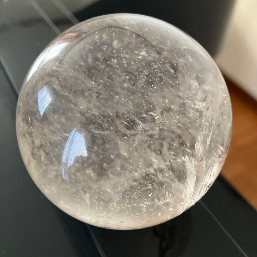 M Hさま専用美！トルマリンインクォーツ　スフィア　天然石置物　E61