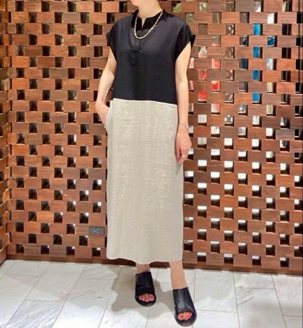 美品✨24SS ハウスオブロータス イソザイツカイワンピース リネン スキッパー