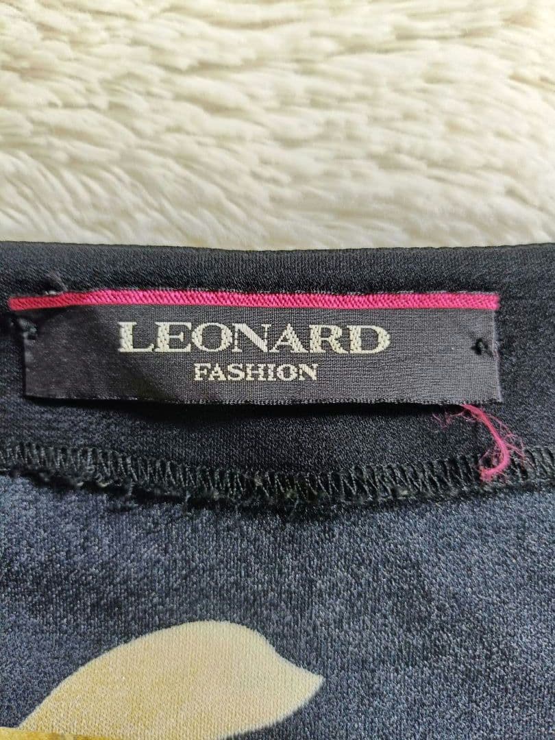 もりごんLEONARD カンカン素の花柄チュニック【XLサイズ】【七分丈】