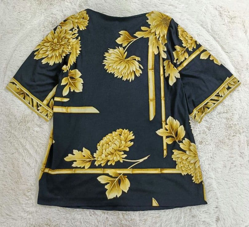 もりごんLEONARD カンカン素の花柄チュニック【XLサイズ】【七分丈】