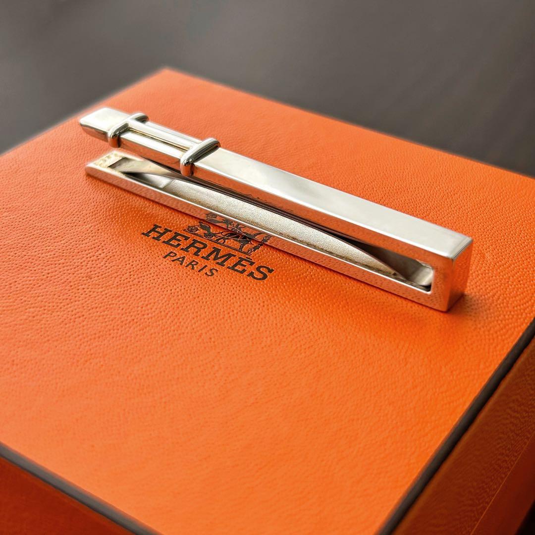 【超希少・美品】HERMES Hデザイン ネクタイピン タイバー Ag925