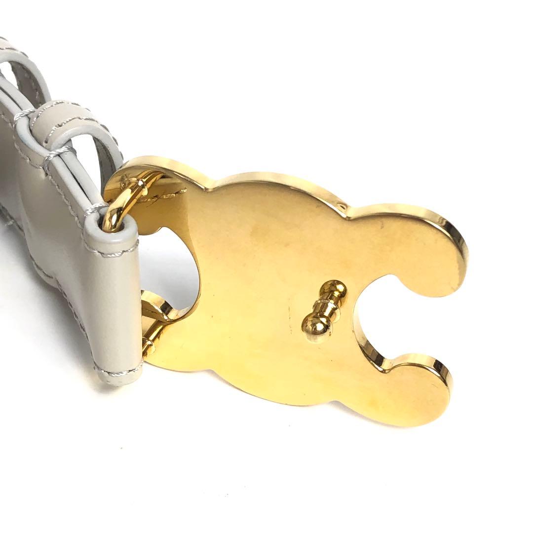 【美品】CELINE セリーヌ レザーベルト トリオンフ ゴールド金具