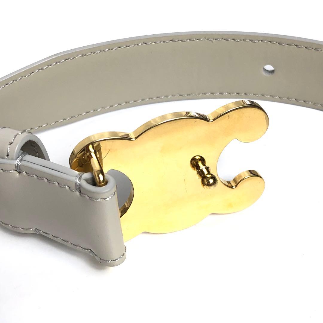 【美品】CELINE セリーヌ レザーベルト トリオンフ ゴールド金具