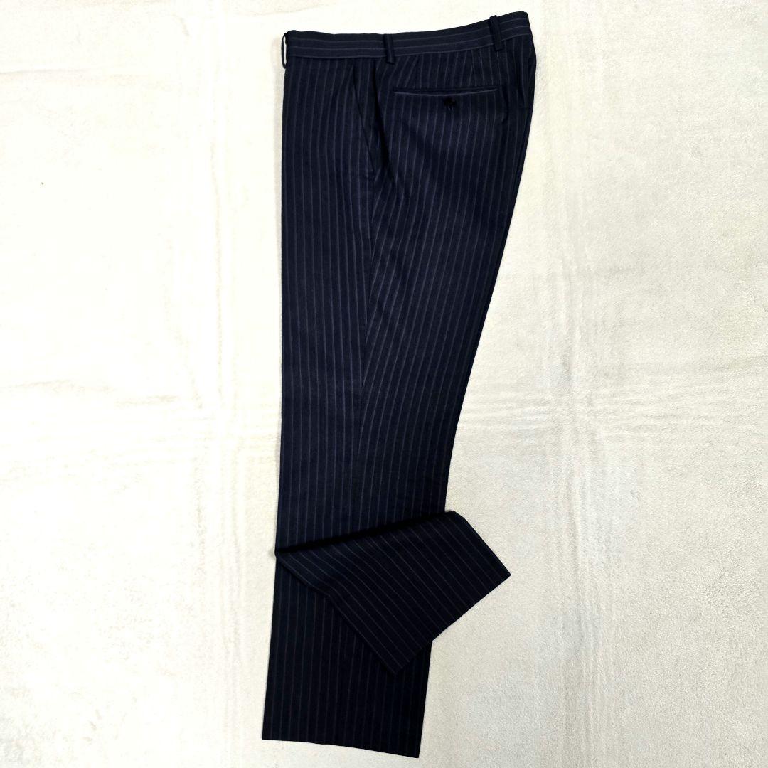 スーツセレクト 3ピース ビジネススーツセットアップ ストライプ ネイビー A6