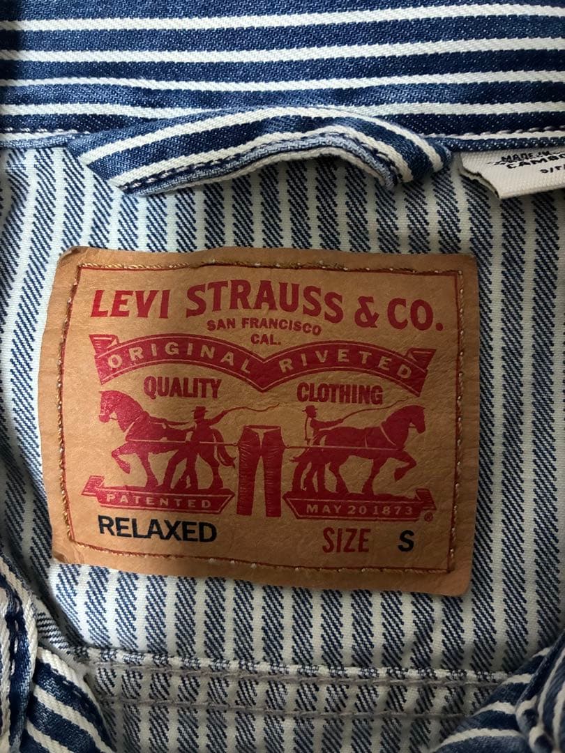 T*り様 ★Levi'sストライプデニムジャケット Lサイズ相当