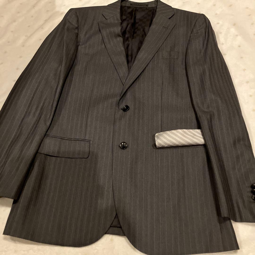 極美品✨️HILTON コロンボ super130 スーツ 紺 チェック A 6