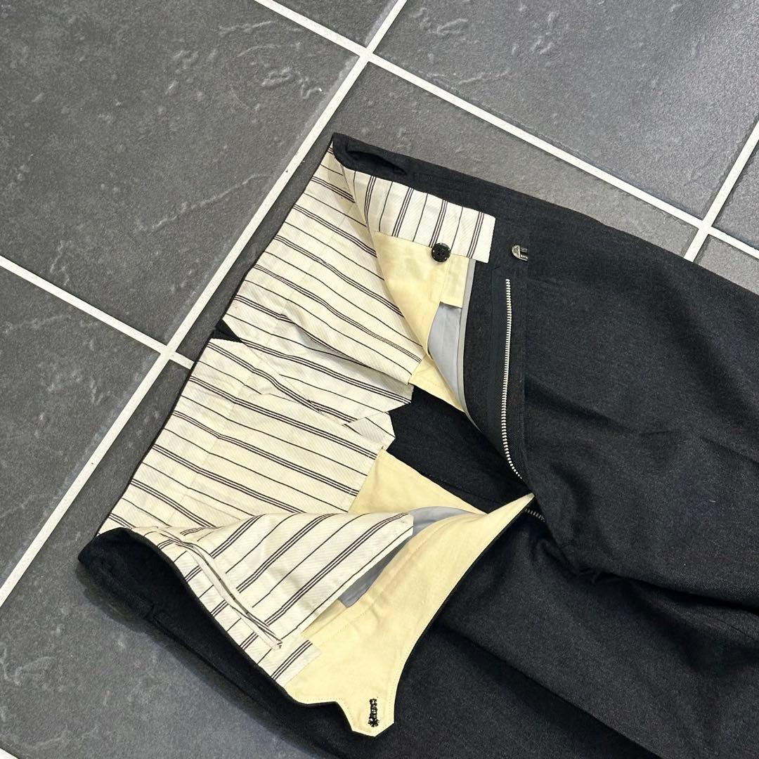 vintage 【ウール　ツータックスラックス　チャコールグレー　レア】