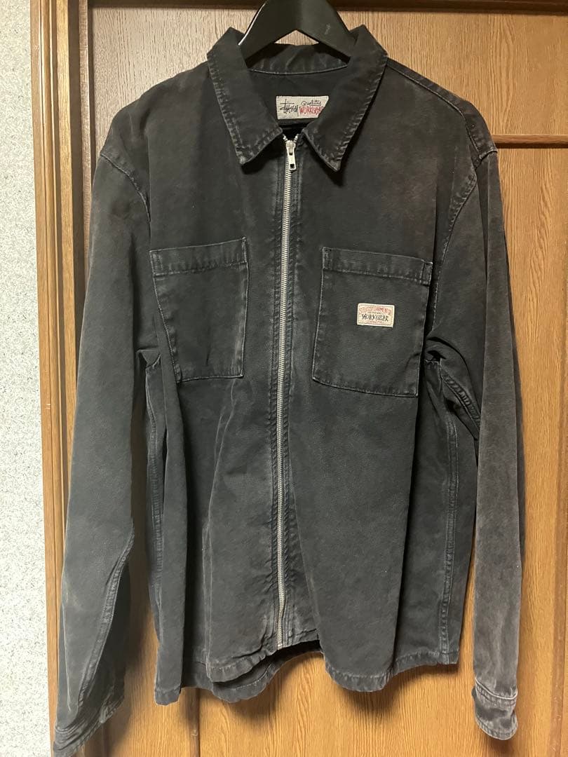 Stussy ブラック ジップアップジャケット