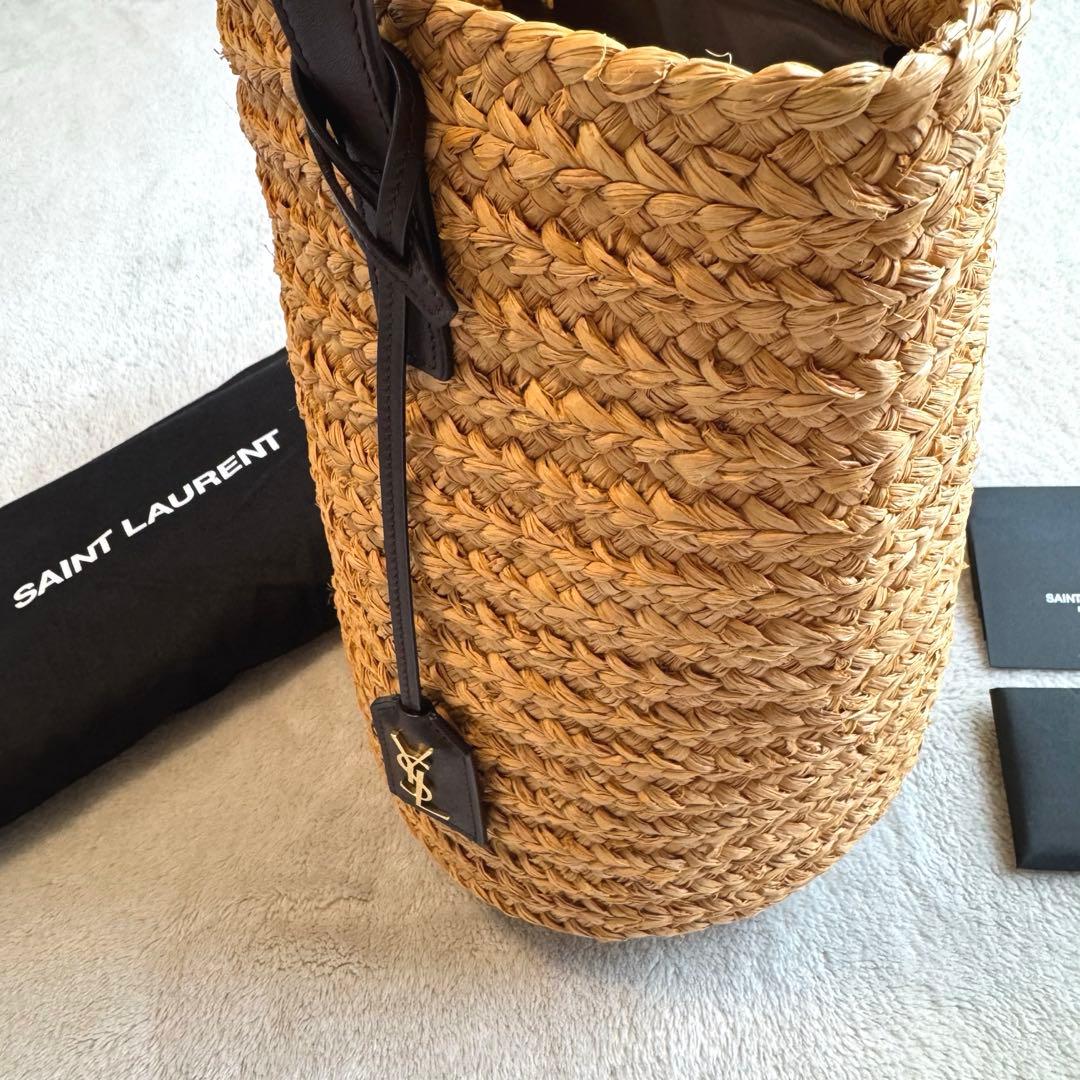 Saint Laurent サンローラン パニエ ラフィア かごバッグ トート