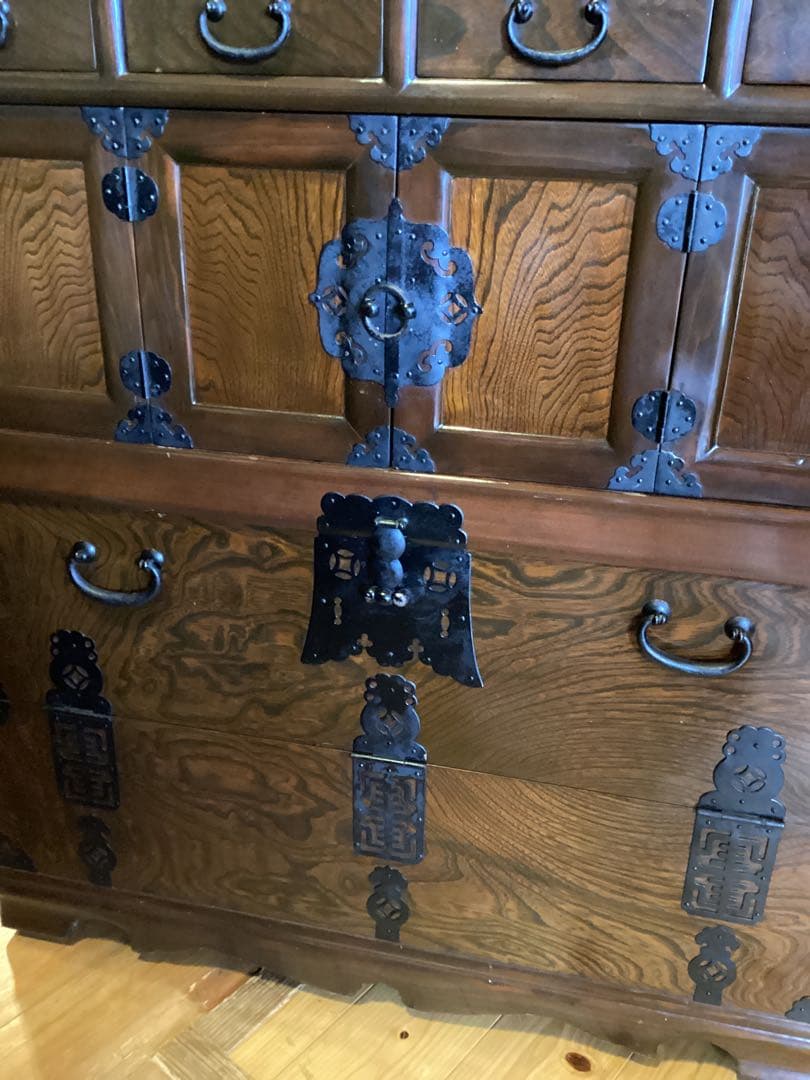 時代箪笥　民芸箪笥　整理箪笥　鍵付き　収納箪笥