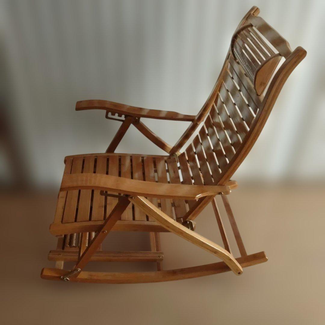 竹製チェア 折りたたみ式の竹製 ロッキングチェア 快適