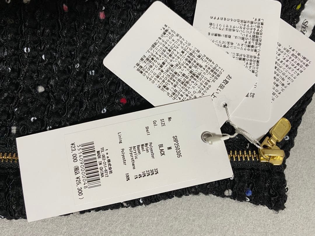 新品　sheller Dot tweed zip short pants M