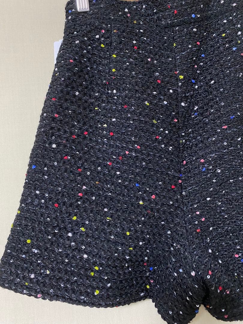 新品　sheller Dot tweed zip short pants M
