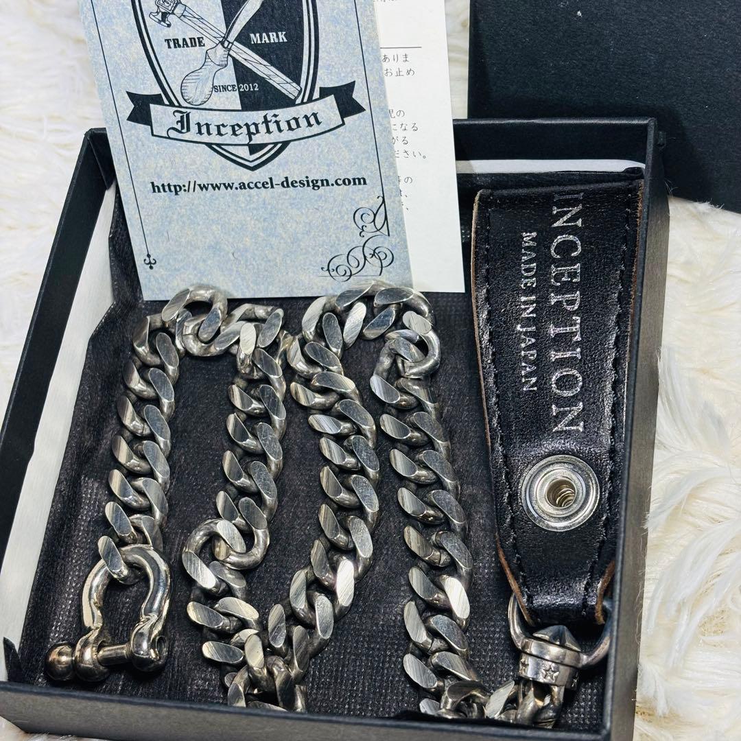 inception ウォレットチェーン　シルバー　アクセサリー　ブラック